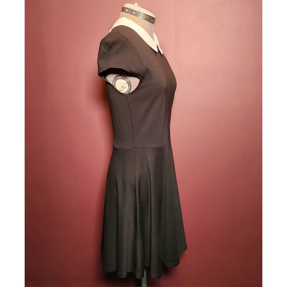 Wednesday Addams Style Dress - Peter Pan Collar Black Dress - Medium - Picture 2 of 5